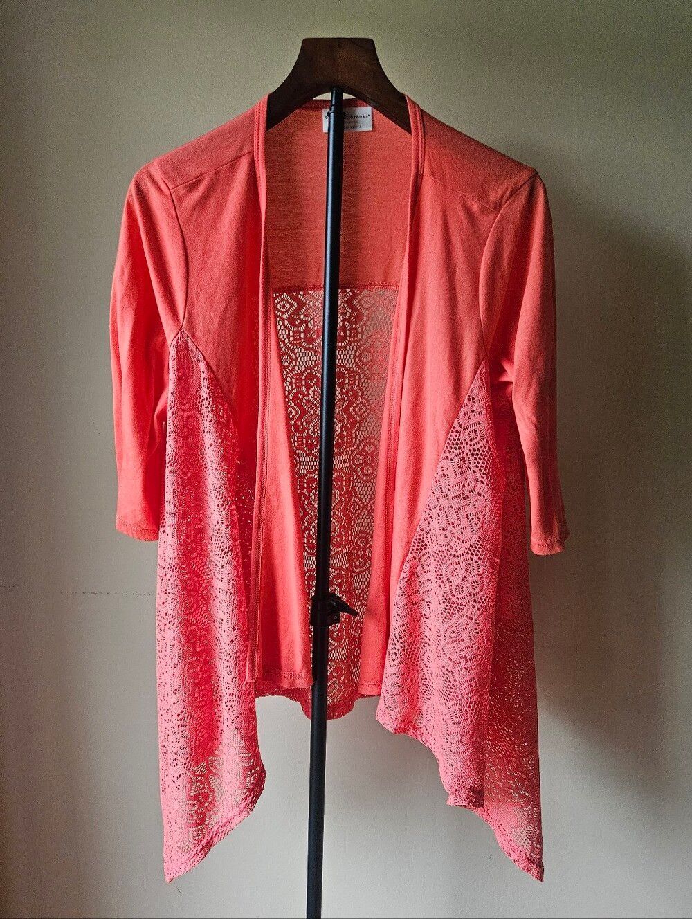 Bobbie Brooks Plus Size Coral Open Front Cardigan Size 1X
